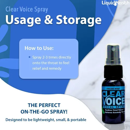 Vista 4 de Clear Voice Spray Oral para la Garganta Facilita el Canto Claridad Calmante Amortiguador Humectante Alivio Vocal Eze Reductor Potenciador
