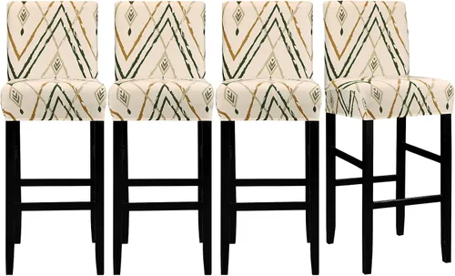 Vista 23 de Lellen Juego de 2 fundas para taburetes de bar, fundas jacquard para taburetes de bar, fundas deslizables elásticas para taburetes de bar