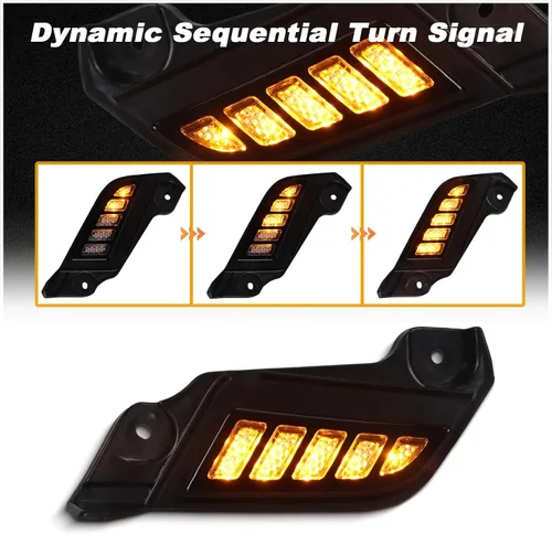 Vista 4 de Switchback - Luz marcadora lateral delantera blanca/ámbar para faro, lámpara de circulación diurna con función de señal de giro intermitente