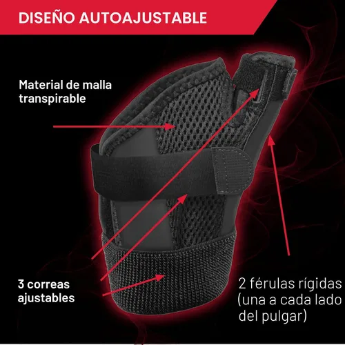 Vista 5 de MUELLER Sports Medicine - Estabilizador de Pulgar Ajustable, Férula Spica, Soporte para Alivio del Dolor de Pulgar para Hombres y Mujeres, Ideal