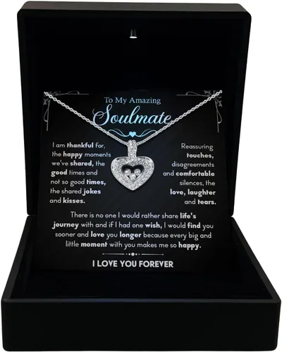 Vista 27 de TRYNDI Collar - Regalos para esposa del marido: Navidad, aniversario, ideas de cumpleaños; regalos románticos para ella