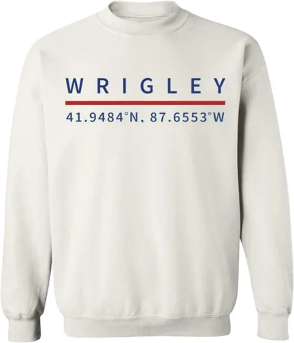 Vista 3 de Wrigley Field Coordenates Sudadera con cuello redondo Blanco