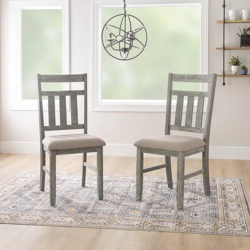 Vista 2 de Powell Turino Side, altura del asiento de 18 pulgadas (juego de 2) silla de comedor, color blanco (457-434)