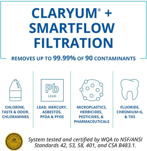 Vista 2 de Aquasana Sistema de filtro de agua de ósmosis inversa SmartFlow™ - El RO bajo mostrador de alta eficiencia elimina hasta el 99.99% de 90