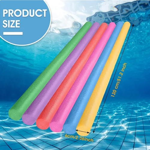 Vista 2 de Wettarn Fideos de piscina flotantes de 51 pulgadas, tubo de espuma de 51 pulgadas de largo, accesorios de piscina gruesos para natación, proyectos