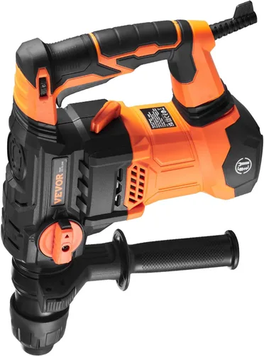 Vista 12 de VEVOR - Rotomartillo SDS-Plus de 1-1/4 pulgadas, taladro con cable de 13 amperios, martillos de astilla de servicio pesado con control de vibración