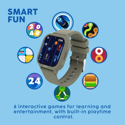 Vista 9 de Cubitt Jr - Reloj inteligente con rastreador fitness para niños y adolescentes, con temperatura corporal de 24 horas, juegos, contador de pasos