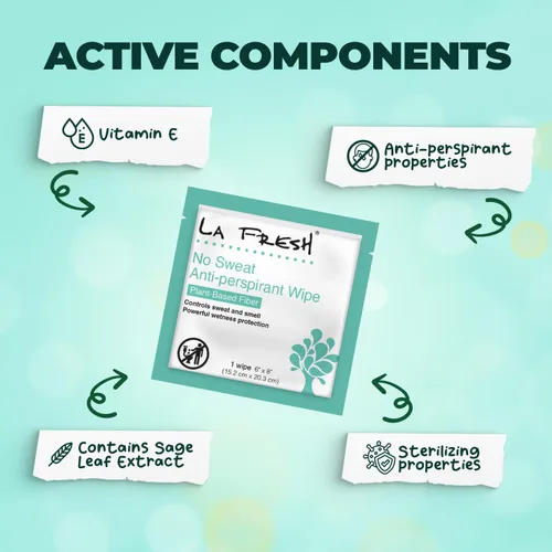 Vista 7 de La Fresh Travel Lite - Toallitas antitranspirantes unisex, caja de regalo, 48 unidades 50 Individually Wrapped Deodorant Wipes with Aluminum