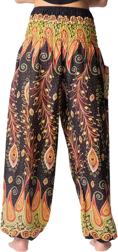Vista 5 de B BANGKOK PANTS - Pantalones tipo harén para mujer, ropa bohemia con bolsillos