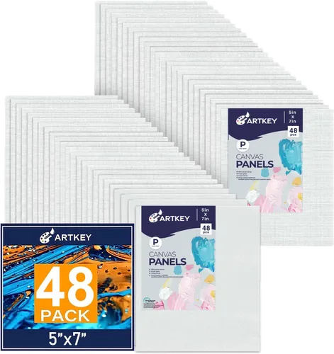 Vista 20 de Artkey Bastidores entelados para pintar, 8 x 10 pulgadas, paquete de 4 unidades, lienzo en blanco de 10 onzas con imprimación 100% algodón blanco