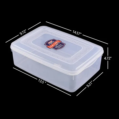 Vista 2 de Paquete de 2 cajas de almacenamiento transparentes de 11 cuartos de galón, contenedor de plástico con pestillo, F