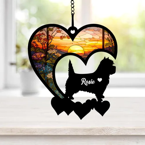 Vista 23 de NAZENTI Atrapasoles personalizado de sabueso afgano, adorno conmemorativo personalizado para la pérdida de mascotas, regalo de condolencia