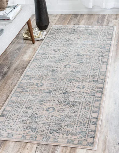 Vista 15 de Unique Loom Paris Collection - Alfombra de abedul (2 pies 7 pulgadas x 6 pies, color azul/beige)
