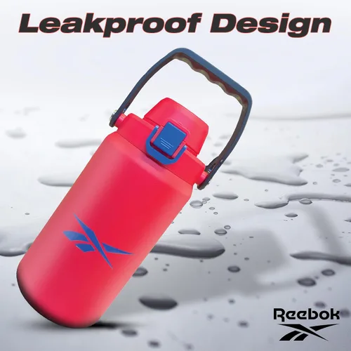 Vista 6 de Reebok Botella de agua de acero inoxidable para acampar, botella de agua aislada de 32 onzas, botella de agua de campamento aislada al vacío