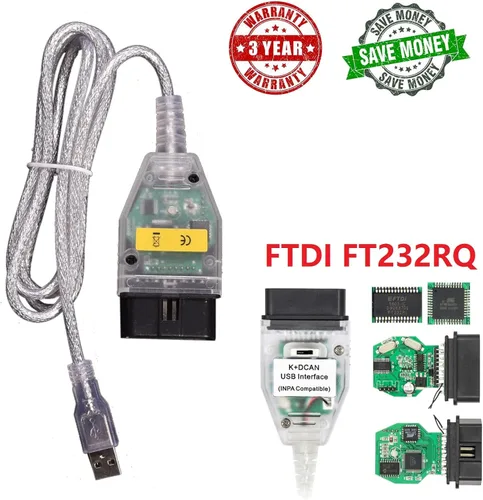 Vista 3 de BMW INPA OBD2 Cable K DCAN K+ DCAN Cable KCAN DCAN Adaptador DCAN K+ Ediabas Cable BMW (Interruptor)