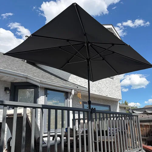 Vista 123 de PURPLE LEAF - Sombrilla de patio rectangular de 6' x 4', sombrilla de mesa para exteriores con marco de aluminio, sombrilla de mercado, sombrilla