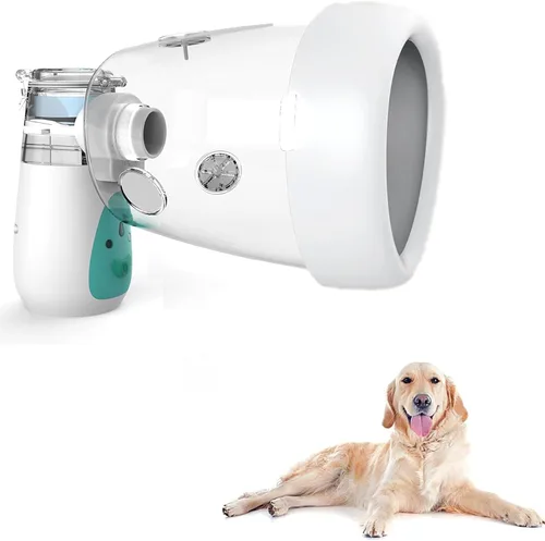 Vista 7 de Nebulizador para gatos, nebulizador para mascotas y máscara inhaladora para gatos, bajo ruido, para gatos y cachorros, verde S