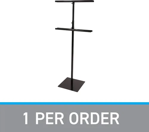 Vista 2 de SSWBasics Soporte ajustable de metal negro para pancartas - Negro - Se adapta a pancartas de 2 x 6