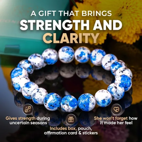 Vista 13 de Conscious Items Pulseras espirituales para mujeres y hombres, pulsera de cristal curativo con piedras naturales para meditación, alineación