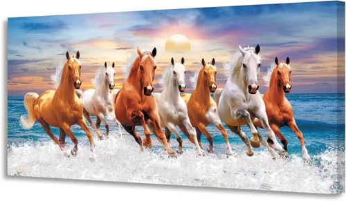 Vista 10 de Aibonnly - Pintura en lienzo de arte de pared, atardecer en una playa tropical con palmeras, 1 pieza, cielo azul, océano, vista al mar, póster