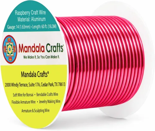 Vista 234 de Mandala Crafts - Alambre de aluminio anodizado de calibre 22 para hacer joyas - 137.2 m de alambre flexible surtido y coloreado - Doble para bonsái