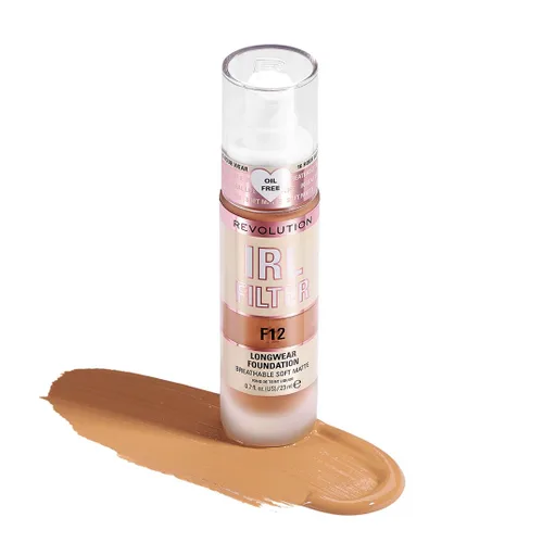 Vista 19 de Revolution IRL Filter Longwear Foundation, F7 Fórmula suave y transpirable, cobertura media a completa, acabado mate, vegano y libre de crueldad