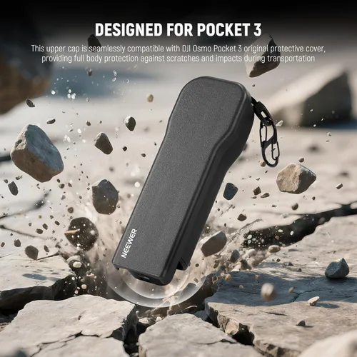 Vista 7 de NEEWER Funda protectora Pocket 3 con mosquetón, resistente a prueba de golpes, funda rígida de viaje, compatible con DJI Osmo Pocket 3 Gimbal Screen