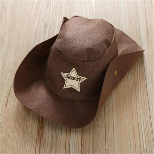Vista 5 de VISGOGO Western Baby - Conjunto de disfraz de 3 piezas, mameluco con borlas, sombrero de estrella de ala ancha, bufanda estampada triangular