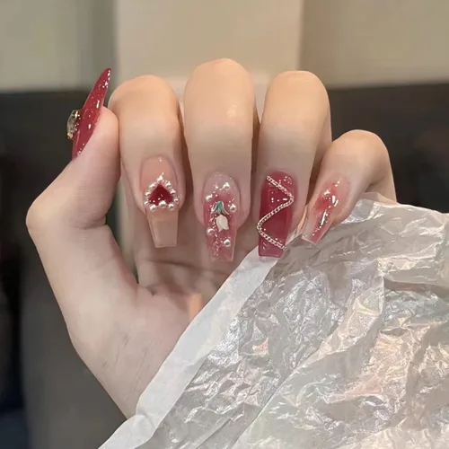 Vista 36 de LIGHT RAIN - Uñas a presión medianas con diseño de galaxia Andromeda, de lujo, reutilizables, de siete capas, con acabado UV, uñas postizas hechas a