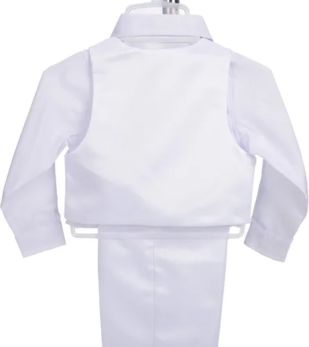 Vista 2 de Lito Angels Traje formal de bautismo para bebé niño con gorro de satén de 3 a 18 meses, 5 piezas Estilo C