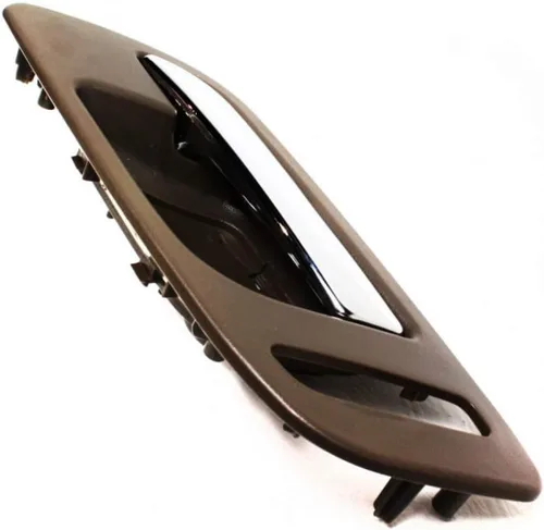 Vista 8 de Para GMC Yukon XL 1500 Manija de puerta interior delantera, lado del pasajero, bisel marrón con palanca cromada 2007-2014 Recorte: SLE/SLT/Denali