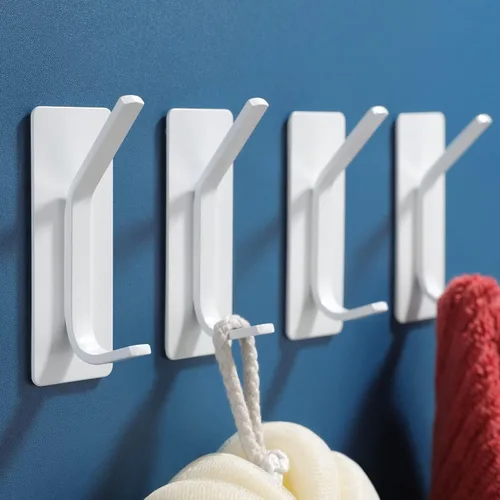 Vista 8 de YIGII Ganchos adhesivos para toallas, ganchos de pared negros para baño y cocina, ganchos resistentes, paquete de 4, acero inoxidable