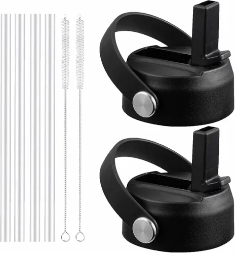 Vista 24 de FLORAPELL Tapa de popote para botellas de agua de boca ancha Hydro Flask, tapas superiores con popote compatible con Hydro Flask de 32 y 40 onzas