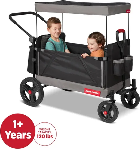 Vista 2 de Radio Flyer - Vagón para niños, cochecito de bebé, juguetes para exteriores para niños de 1 a 3 años, carrito rodante, carrito de playa con ruedas
