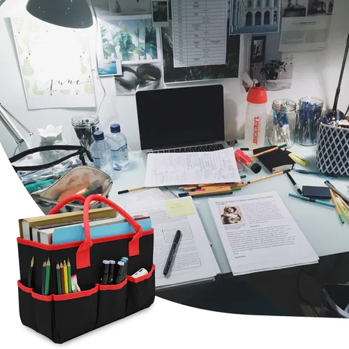 Vista 5 de Cupohus - Bolsa de almacenamiento para organizador de arte y manualidades con bolsillos y asas, organizador portátil de tela Oxford para maestros