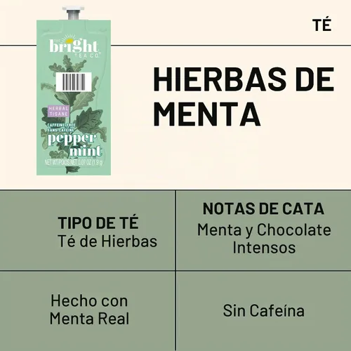 Vista 2 de Flavia Bright Tea Co. - Los paquetes de té de hierbas de menta funcionan solo con Flavia Brewers (caja de 100)
