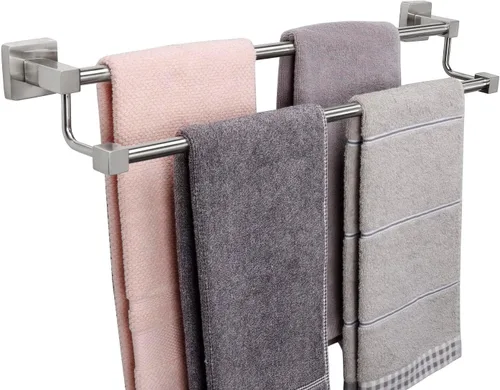 Vista 14 de TocTen Barra Doble para Toallas de Baño - Toallero de Acero Inoxidable SUS304 Reforzado para Baño, Accesorios de Baño Barra Doble para Toallas