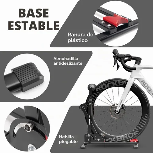 Vista 6 de ROCKBROS - Soporte para bicicleta 2 en 1, vertical u horizontal para ruedas de 20 a 29 pulgadas Foldable design saves space in garages and