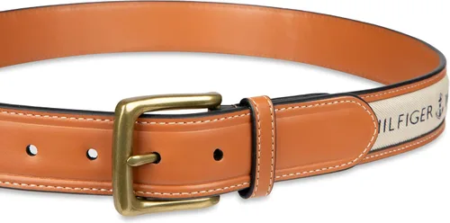 Vista 25 de Tommy Hilfiger Men's Fabric Inlay Casual Belt with Classic Harness Buckle
