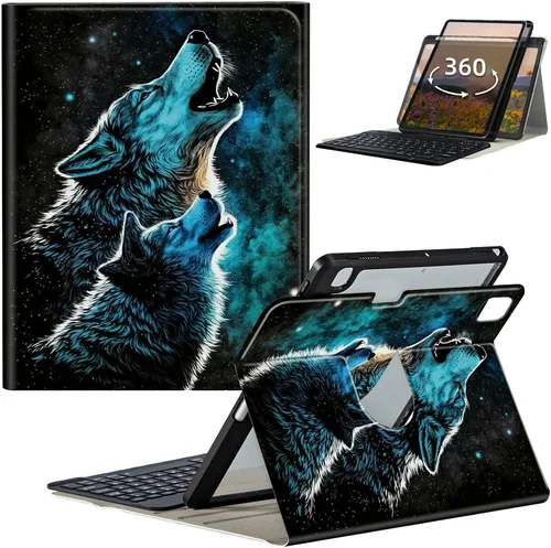 Vista 62 de Funda de teclado para iPad de 9ª/8ª/7ª generación de 10.2 pulgadas 2021/2020/2019 con soporte delgado giratorio de 360 grados, cubierta inteligente