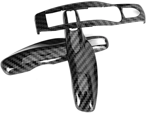 Vista 8 de Aramox Cubierta de llave remota, 3 unids/set ABS fibra de carbono llave de coche cubierta ajuste para Caimán/ , ajuste de llavero