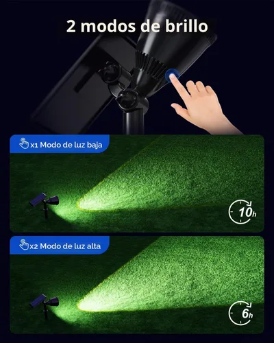 Vista 5 de Proyector de puesta de sol con energía solar al aire libre, impermeable, LED, acento para paisaje, iluminación de elevación para árboles, bandera