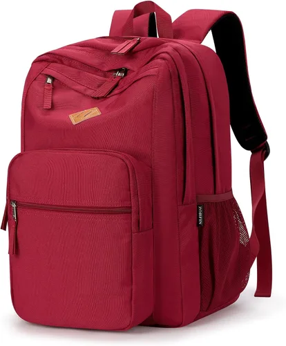 Vista 27 de ZORFIN - Mochila de 26 litros para la escuela, universidad y viajes, impermeable, con 8 compartimentos, Verde militar, Moderno