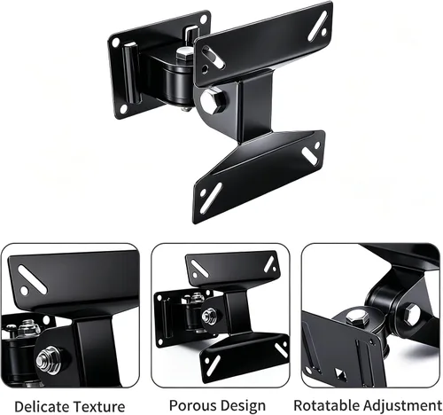 Vista 3 de Soporte de pared para monitor de TV con articulación giratoria para la mayoría de televisores de pantallas planas LED LCD de 14 a 24 pulgadas, VESA
