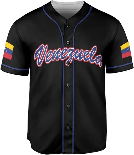 Vista 2 de Camiseta de béisbol de Venezuela con nombre personalizado, camiseta de Venezuela para hombres y mujeres, camiseta de béisbol unisex S-5XL
