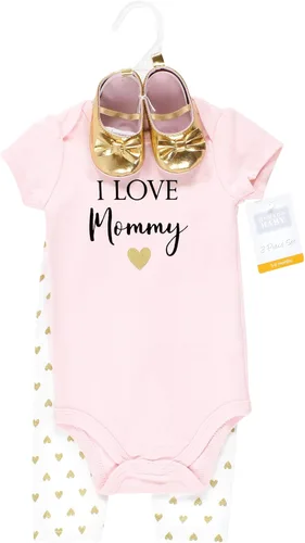 Vista 2 de Hudson Baby - Conjunto de mameluco, pantalón y zapatos de algodón, para bebé