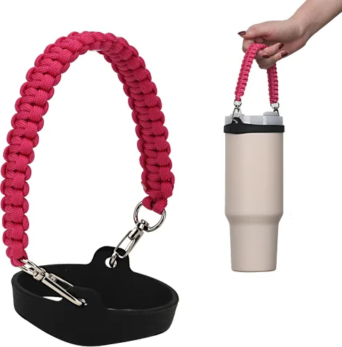 Vista 14 de Wongeto Correa con Asa para Botella de Agua - Compatible con Botella de Agua Stanley - Asa de Paracord para Accesorios de Vaso Stanley