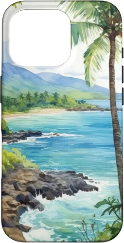 Vista 20 de Tropical Hawaii Forest Beach Ocean Art Aesthetic Case for iPhone 16