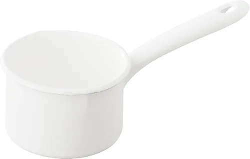 Vista 9 de Nichinichi Tools YN-M12 Noda Horo - Sartén para leche con una sola mano para fuego de gas, fabricada en Japón, color blanco, 4.7 pulgadas (4.7 in)
