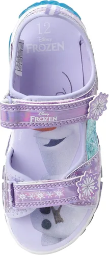 Vista 5 de Disney Sandalias para niñas, Frozen o Minnie Mouse con doble correa iluminada (niñaniña)